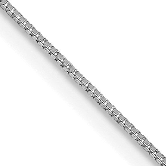 14K White Gold 0.5mm Box Chain with Lobster Clasp
