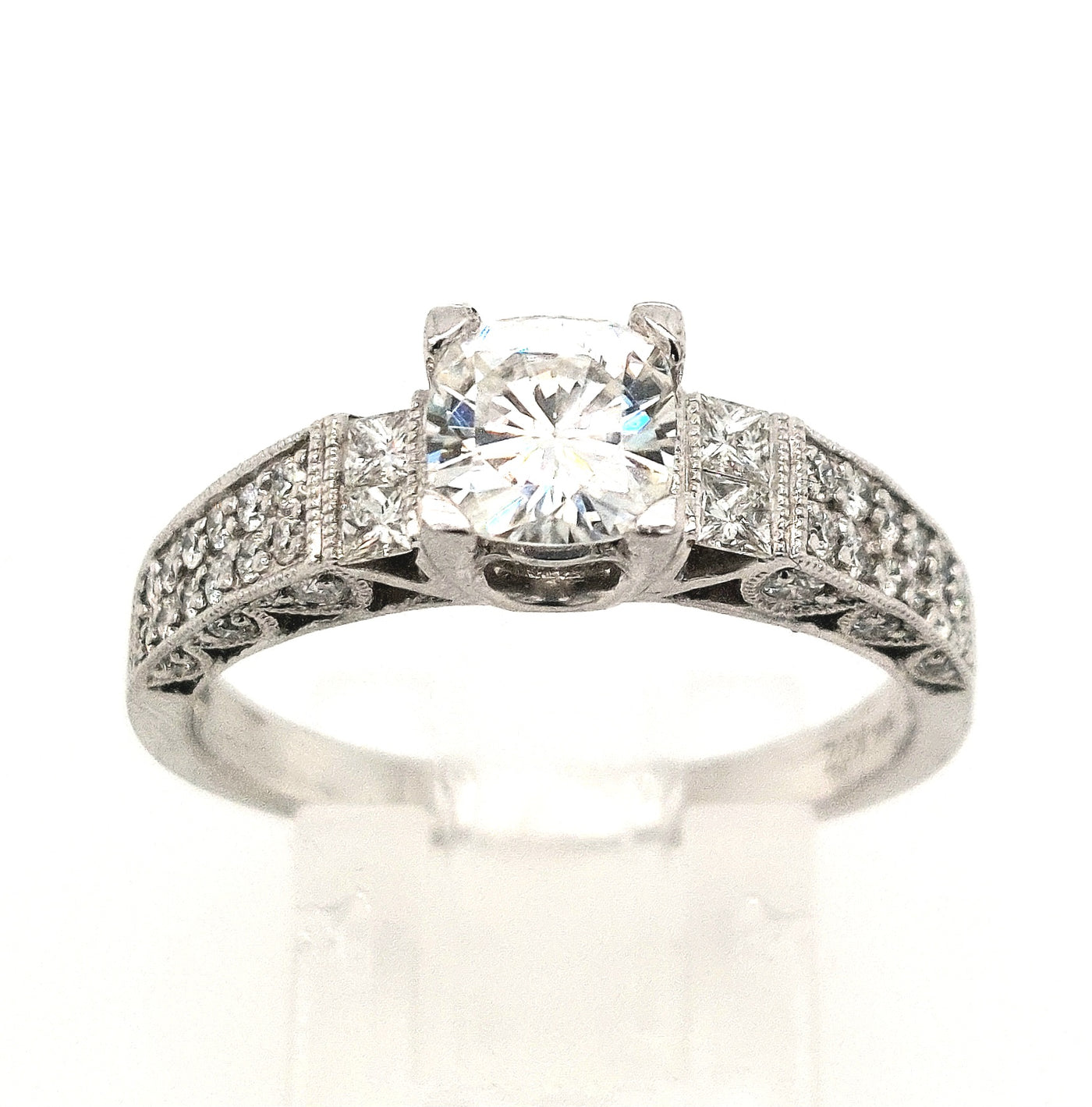 14K White Gold 6mm Moissanite Engagement Ring