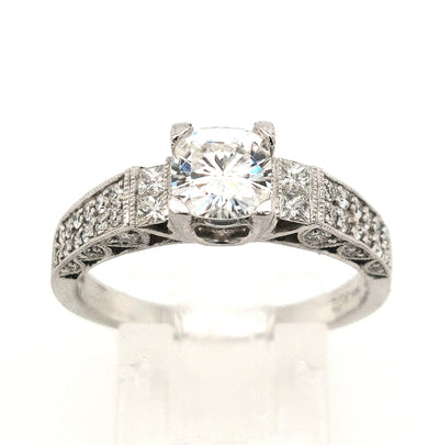 14K White Gold 6mm Moissanite Engagement Ring