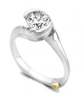 14K White Gold "Fawn" Diamond Engagement Ring Semi-Mount