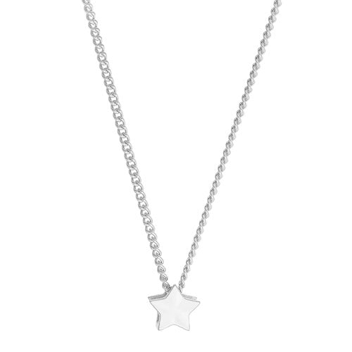 Platinum Finish SS Star Pendant on 18" Chain