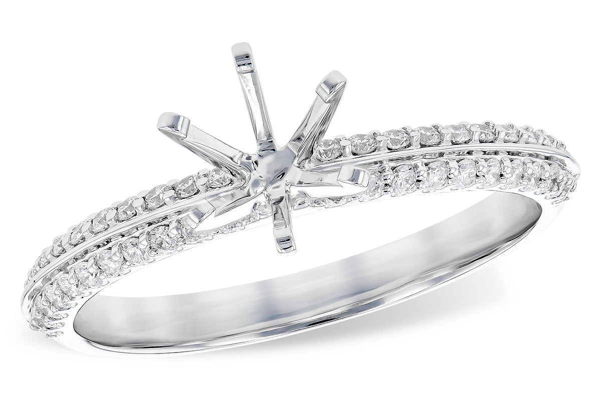 14KW Double Row Diamond Semi-Mount Engagement Ring