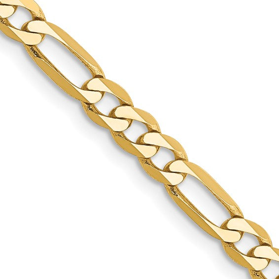 14K 4mm Flat Figaro Chain with Lobster Clasp
