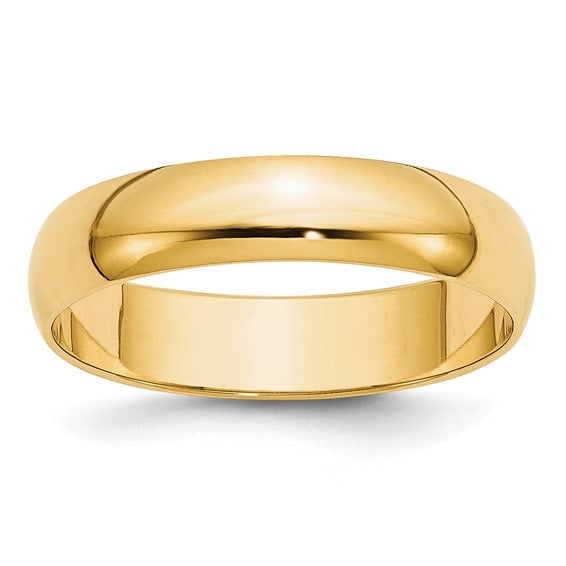 14K Yellow Gold 4mm Half Round Band Size:6 Gram Weight:2.5gr