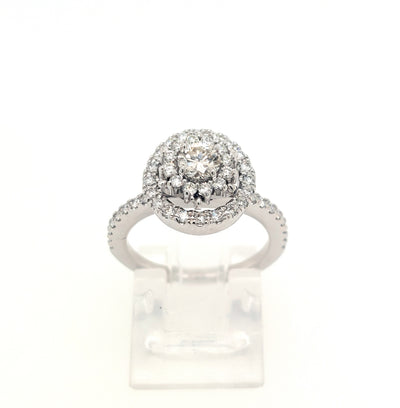 14KW .71ctTW H-K/VS2-SI3 Double Halo Diamond Ring Size:5.25 Gram Weight:4.8gr
