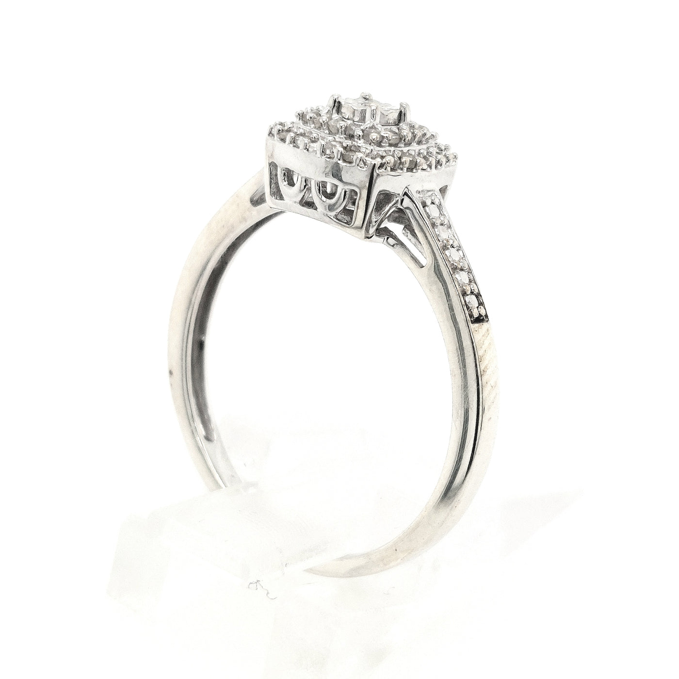 SS Square Diamond Cluster Ring