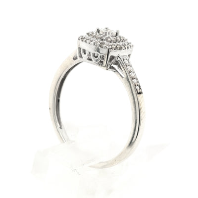 SS Square Diamond Cluster Ring
