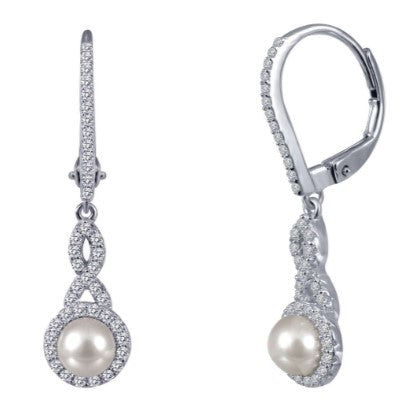 Lafonn Sterling Silver Lassaire & Cultured Freshwater Pearl Earrings