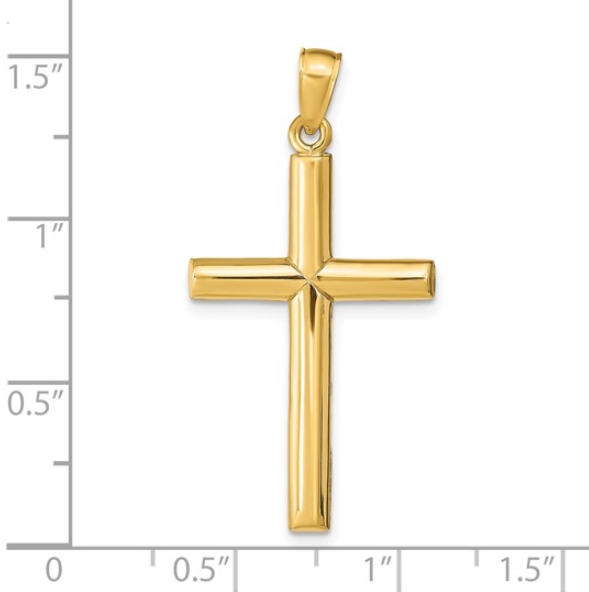 14K Polished CroSS Pendant
