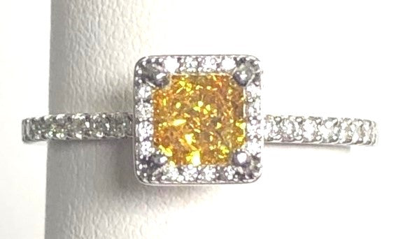 14KW Tangerine Diamond Engagement Ring