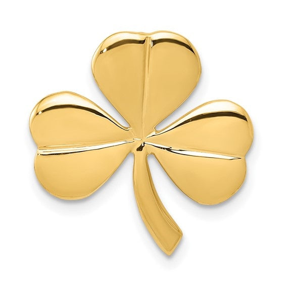 14K Yellow Gold Shamrock Chain Slide