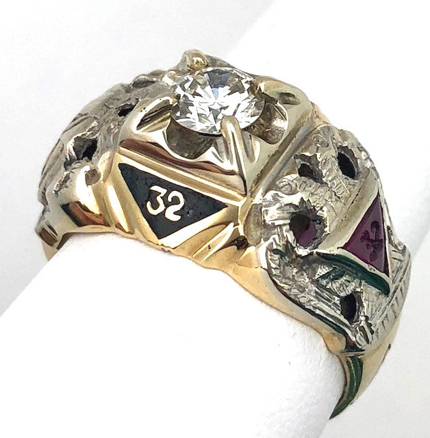 14KTT Masonic 32nd Degree Ring