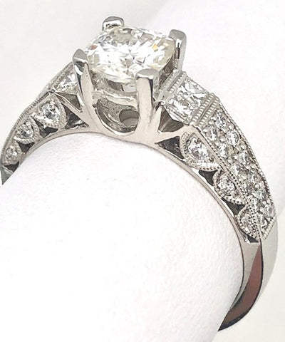 14K White Gold 6mm Moissanite Engagement Ring