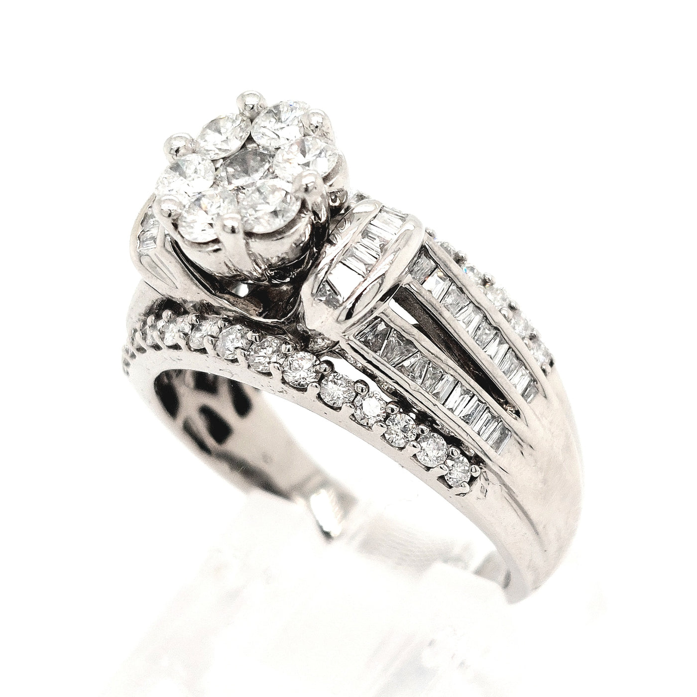 10KW 1.13ctTW approx. Diamond Cluster Engagement Ring