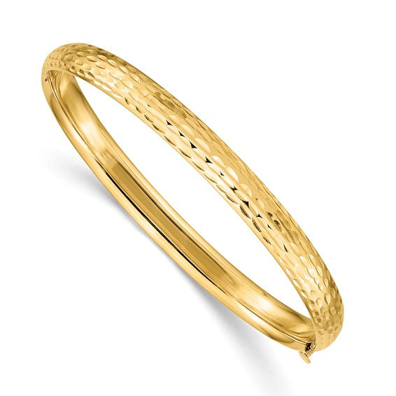 14K Yellow Gold Madi K Kids Diamond-cut Bangle