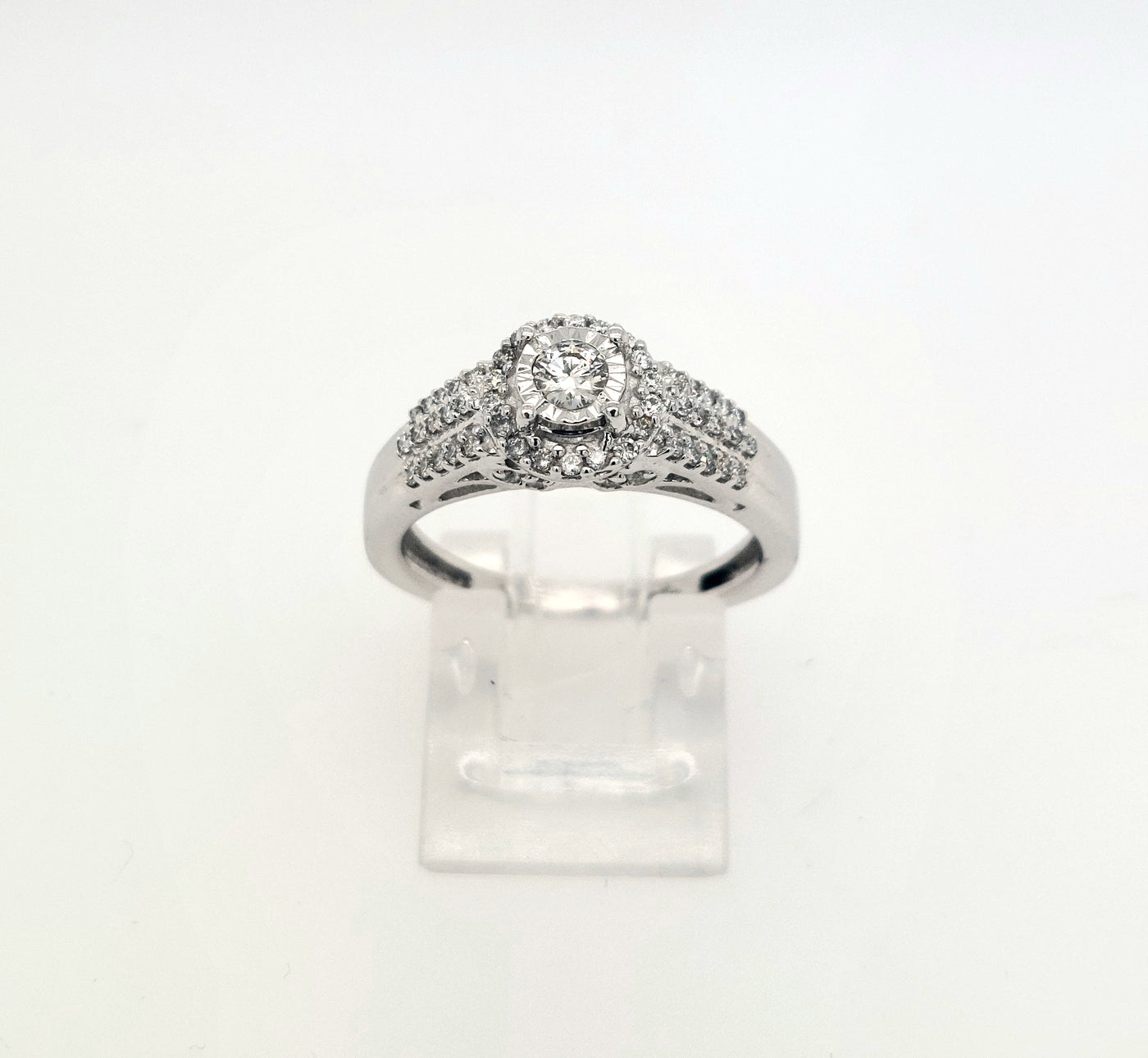 14K White Gold .52ctTW H/SI Diamond Engagement Ring