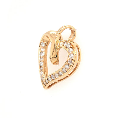 14KY RBC Diamond Heart Pendant 0.40ctTW