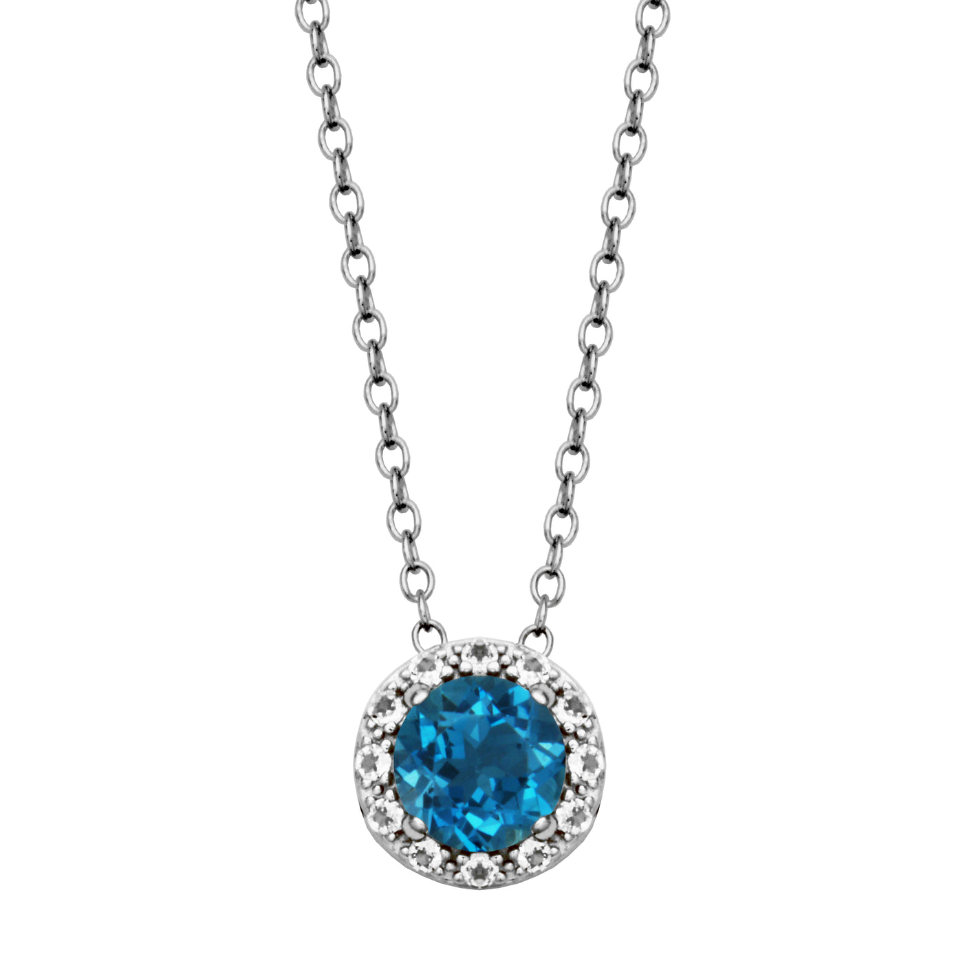SS London Blue Topaz & White Topaz "Dazzle" Necklace