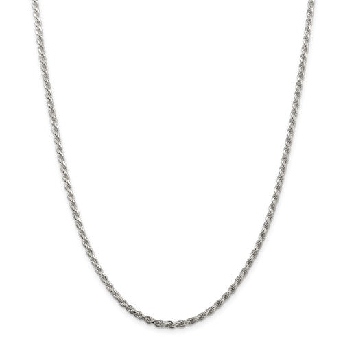 Sterling Silver 2.75mm Diamond-Cut Rope Chain 24in