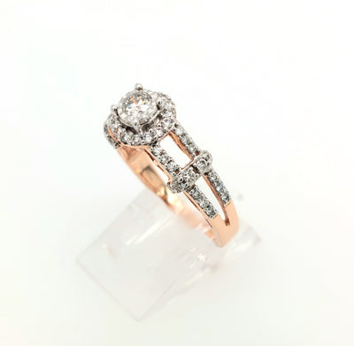 14K Rose Gold 0.75ctTW Round Diamond Engagement Ring H-I/SI2-I1 Size:7 Gram Weight:4.6g