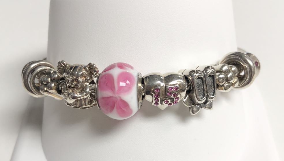 SS Pink Reflection Bead Bracelet