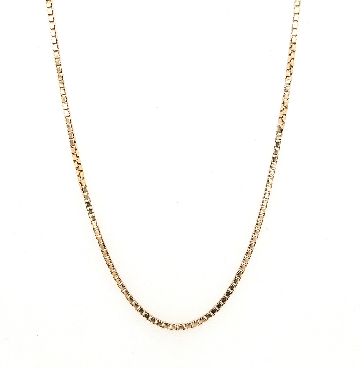 10K Yellow Gold 1.50mm Box Chain with Lobster Claw Clasp Length:18in Gram Weight:5.0g