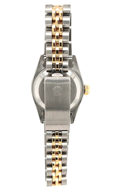 Lady's Two-Tone Pre-owned Rolex Datejust with White Diamond Dial