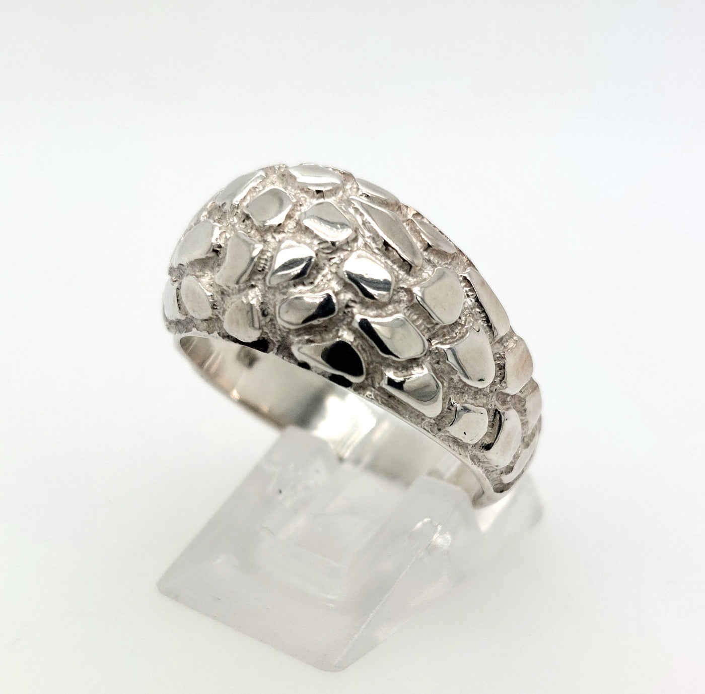 SS Large Domed Nugget Ring Size:10