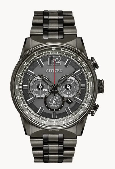 Gent's Citizen Eco-Drive "Nighthawk" Watch with Slate Dial