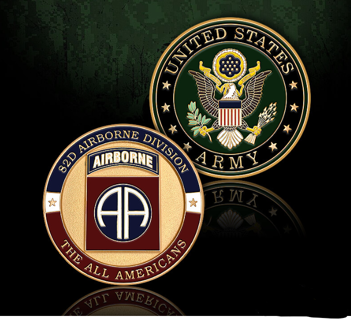 U.S. Army Fort Bragg 82nd Airborne Division Challenge Coin