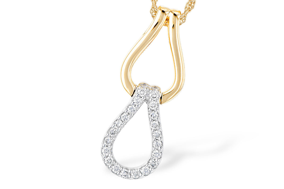 14K Two-Tone Pear-Shape Double Loop Diamond Necklace