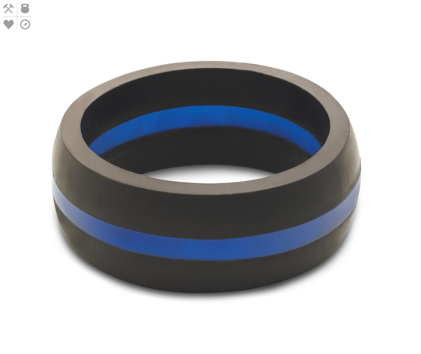 Qalo Thin Blue Line Silicone Ring