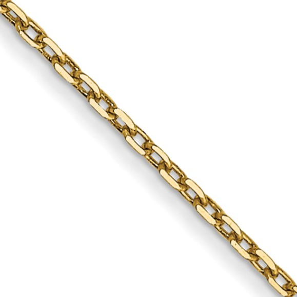 14K Yellow Gold 0.8mm Diamond-cut Cable Chain (18 inches)