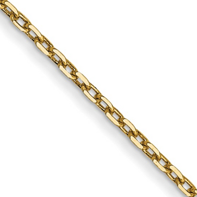 14K Yellow Gold 0.8mm Diamond-cut Cable Chain (18 inches)