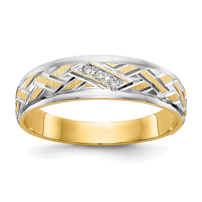 14K Two-Tone Gold Mens Wedding Band