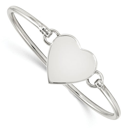 SS Polished Engravable Heart Bangle