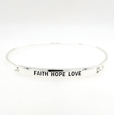 SS Faith, Hope, Love Bangle Bracelet