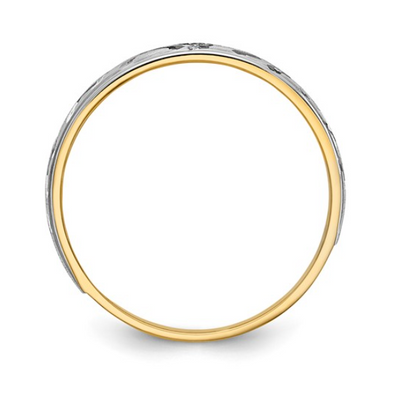 14K Two-Tone Gold Mens Wedding Band