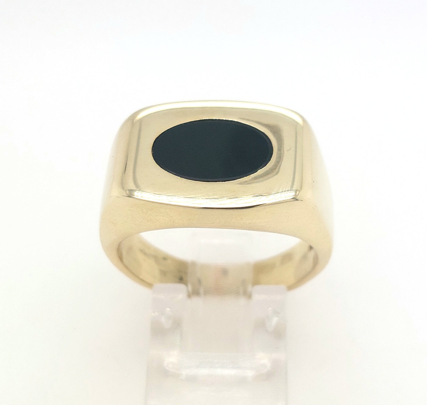 14K Yellow Gold Rectangular Onyx Ring Size:11 Gram Weight:13.7g