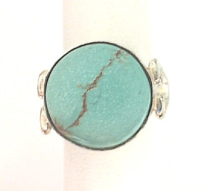 SS Round Robin Egg Colored Turquoise Ring