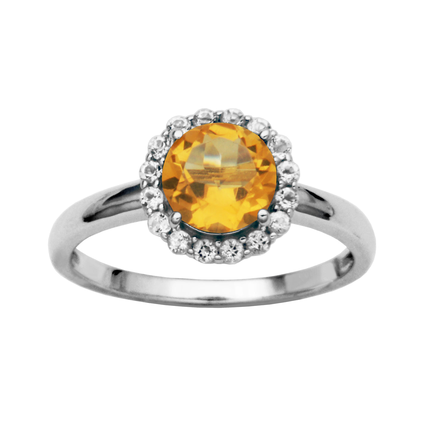 SS Citrine & White Topaz "Dazzle" Ring