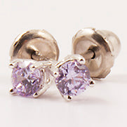 Sterling Silver February Birthstone Earrings