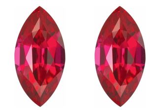 10x5mm Marquise Loose Lab Created Ruby Pair Approx 2.60ctTW