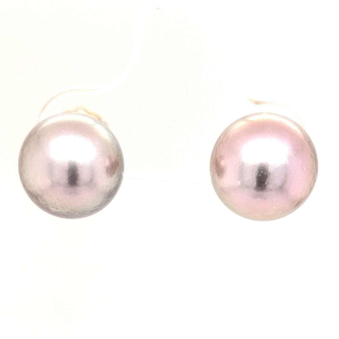 14K Yellow Gold Black Pearl Earring Pair