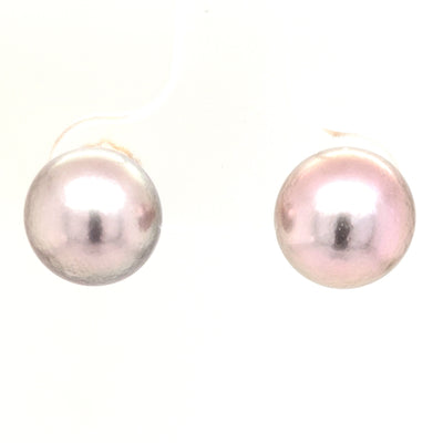 14K Yellow Gold Black Pearl Earring Pair