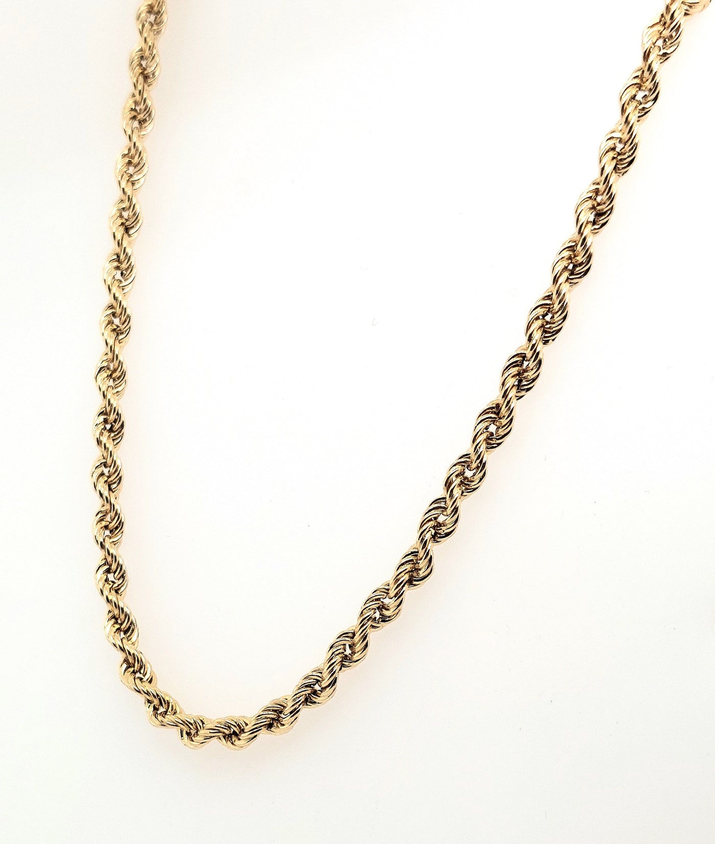 14K Yellow 3.3mm Hollow Rope Chain 16.50in