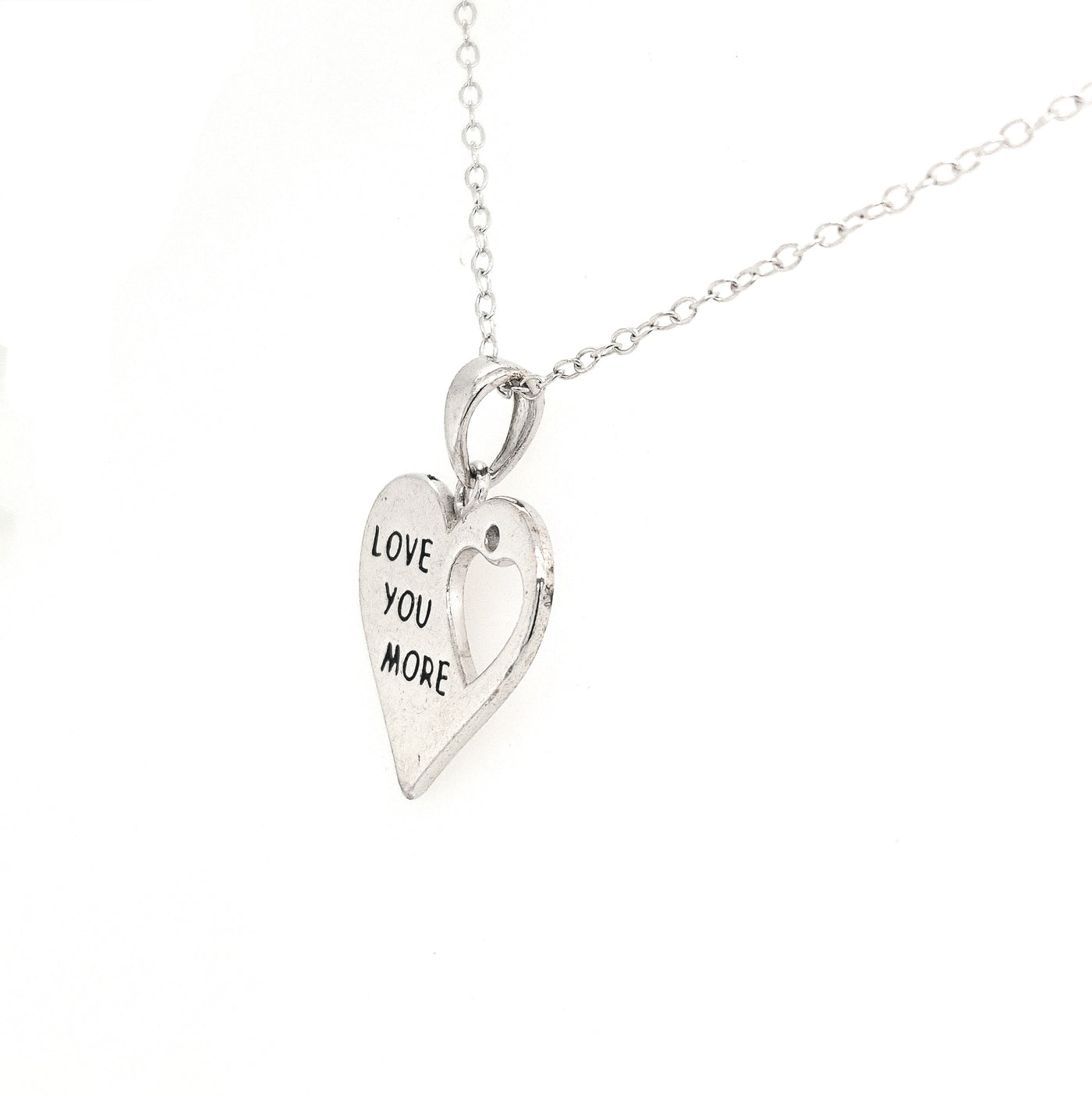 SS "Love You More" Heart Necklace