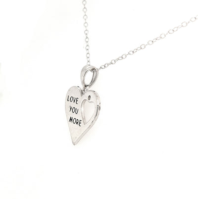 SS "Love You More" Heart Necklace