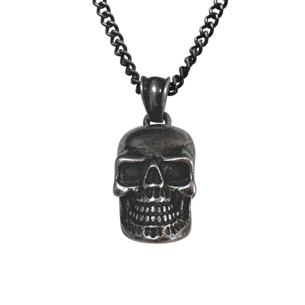 Antiqued Stainless Steel Skull