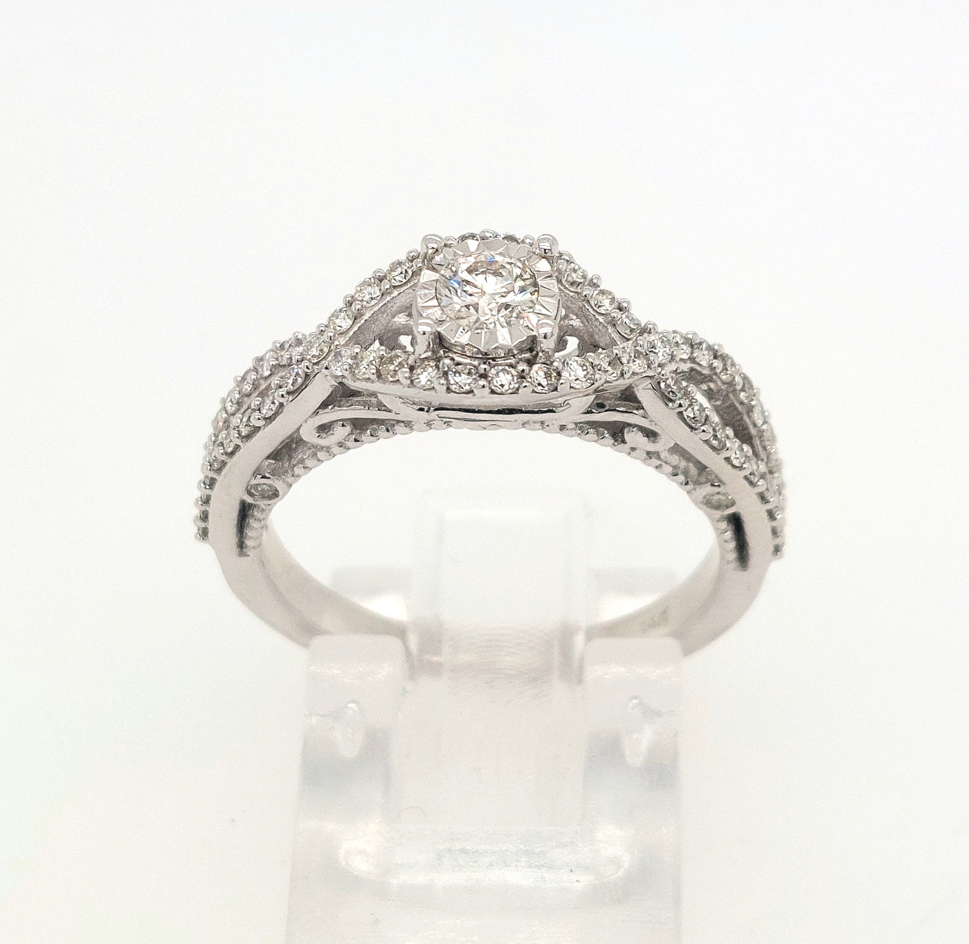 14KW 0.85ctTW H/SI2 Diamond Engagement Ring